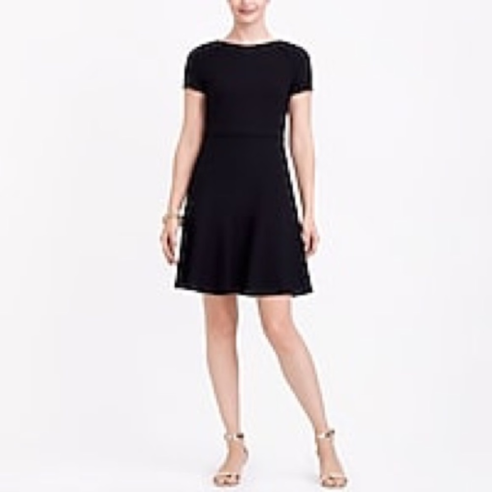 j crew short sleeve ponte flare dress